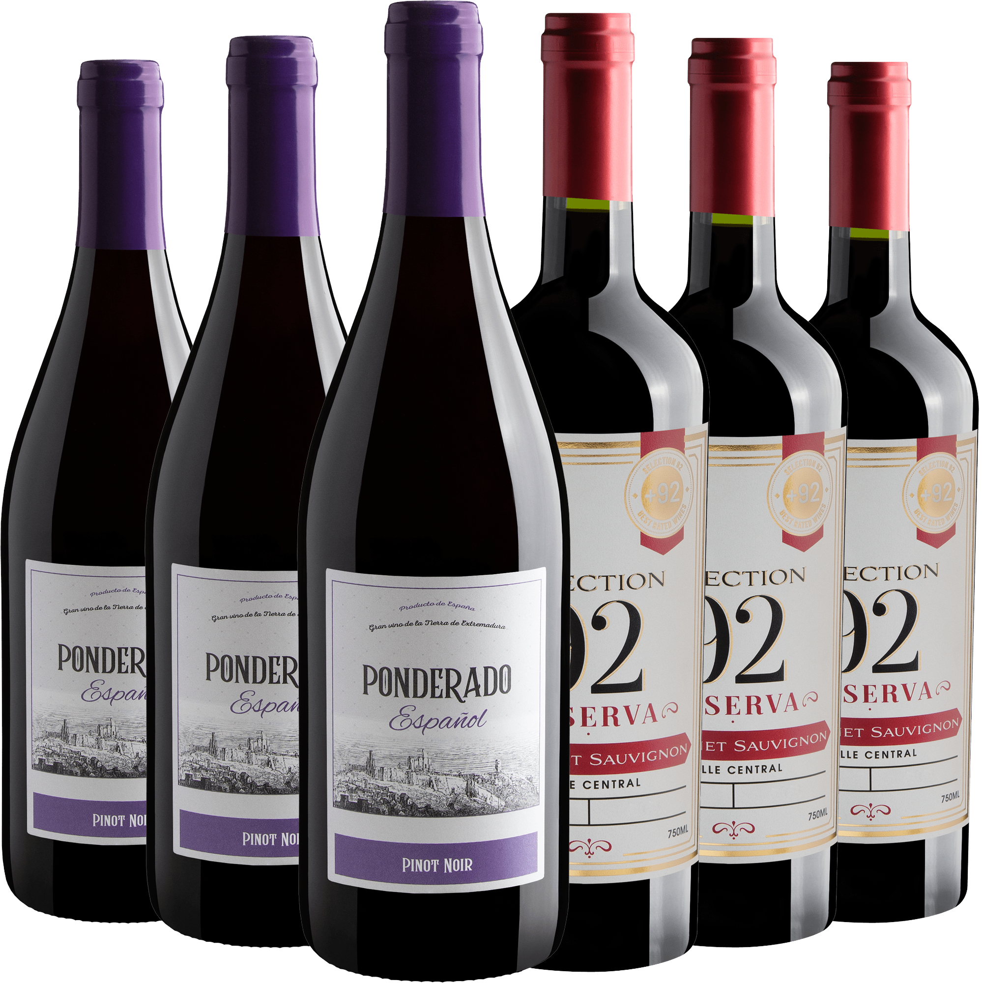 Kit Cabernet Sauvignon + Pinot Noir | 6 garrafas por R$27,90 cada