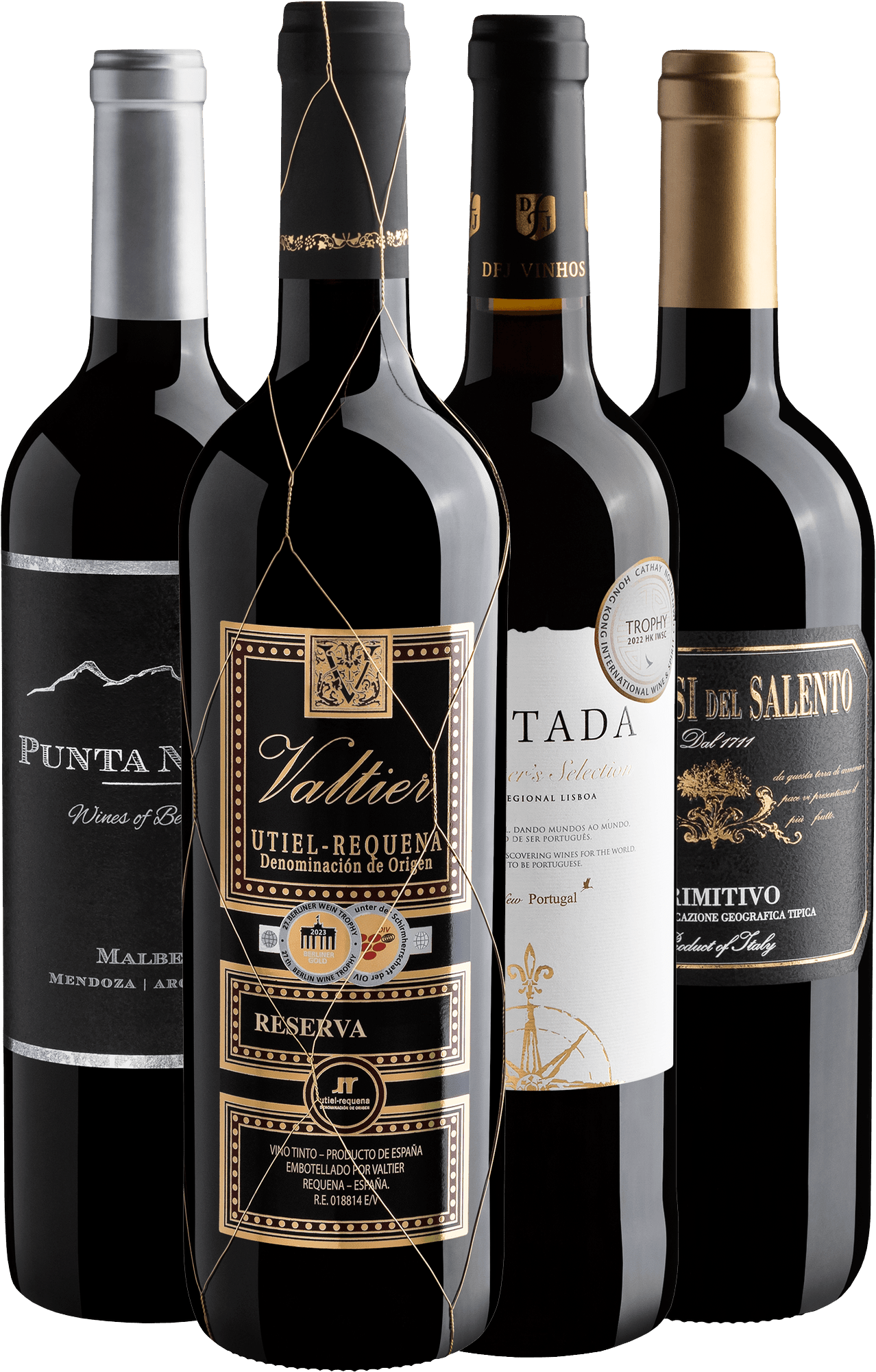 Kit 4 Vinhos Tintos Best Sellers por R$44,90 cada garrafa