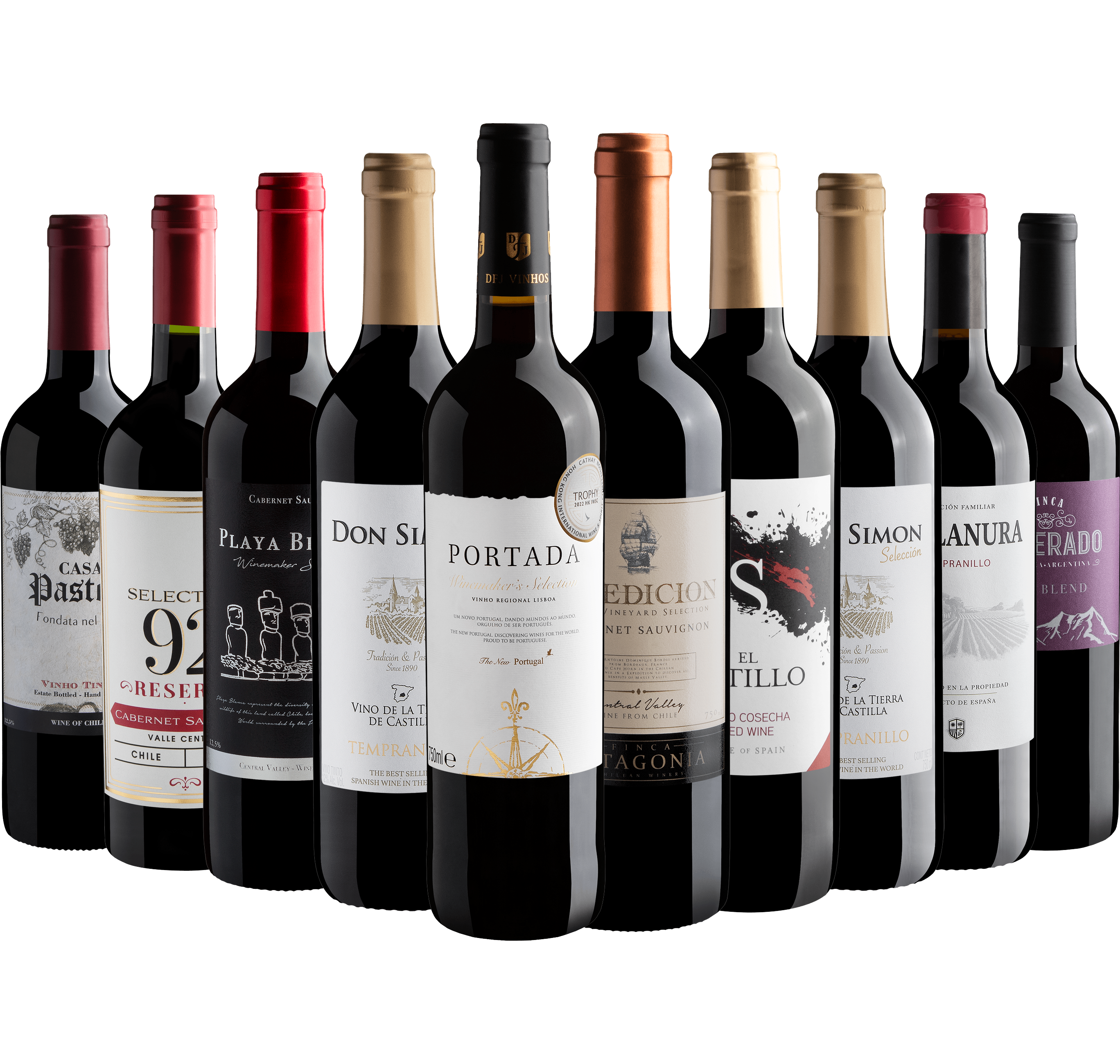 Kit 10 Tintos com Portada Winemaker's por R$28,90 cada garrafa