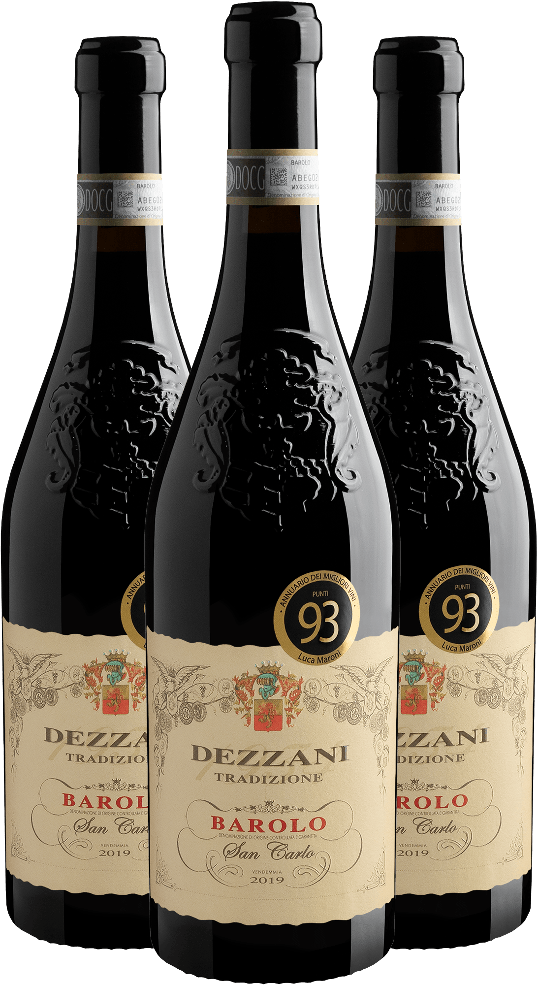 Kit 3 Dezzani Tradizione San Carlo Barolo DOCG por R$295,90 cada garrafa 