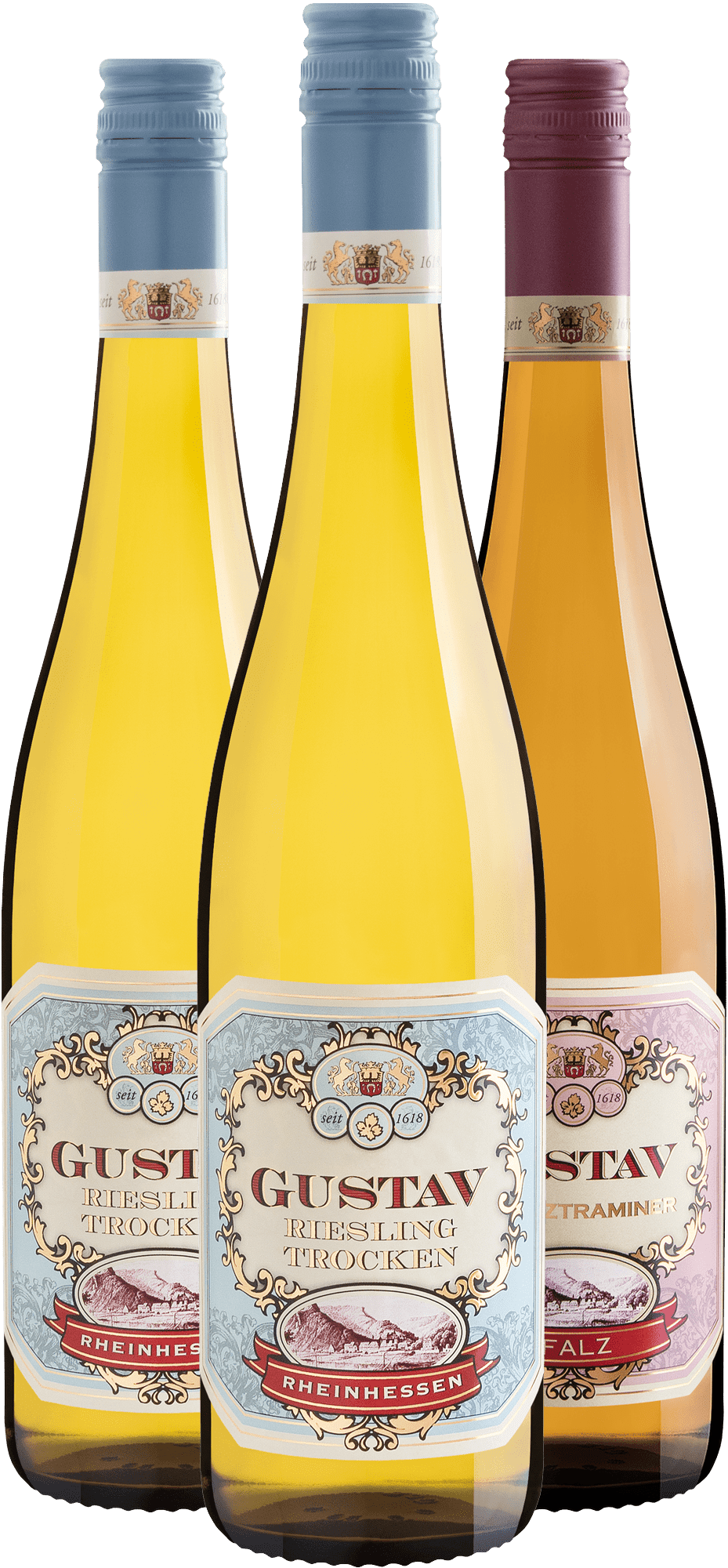 Kit Gustav: 2 Riesling + 1 Gewürztraminer