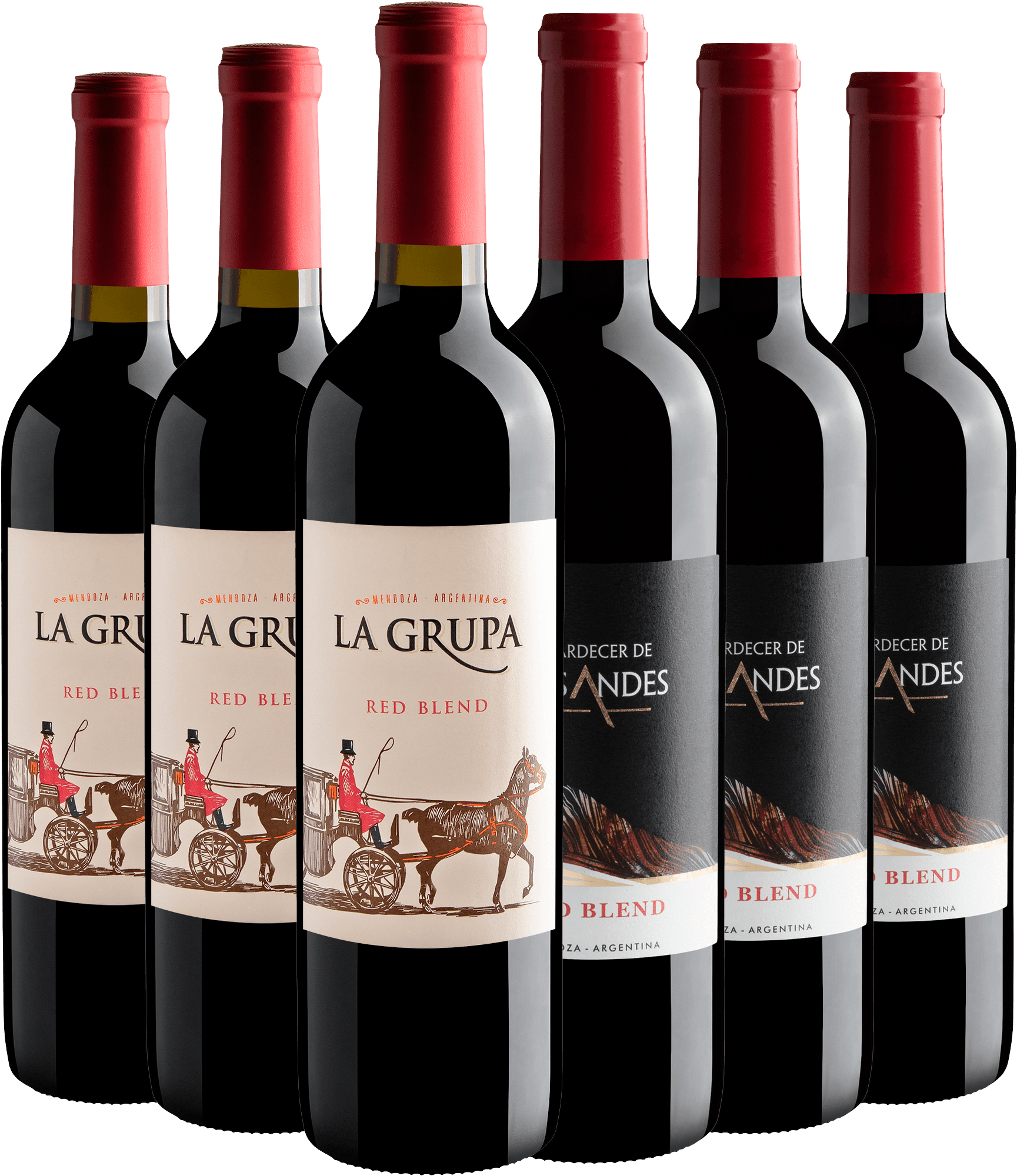 Kit 3 La Grupa Red Blend + 3 Atardecer De Los Andres por R$27,90 cada garrafa 