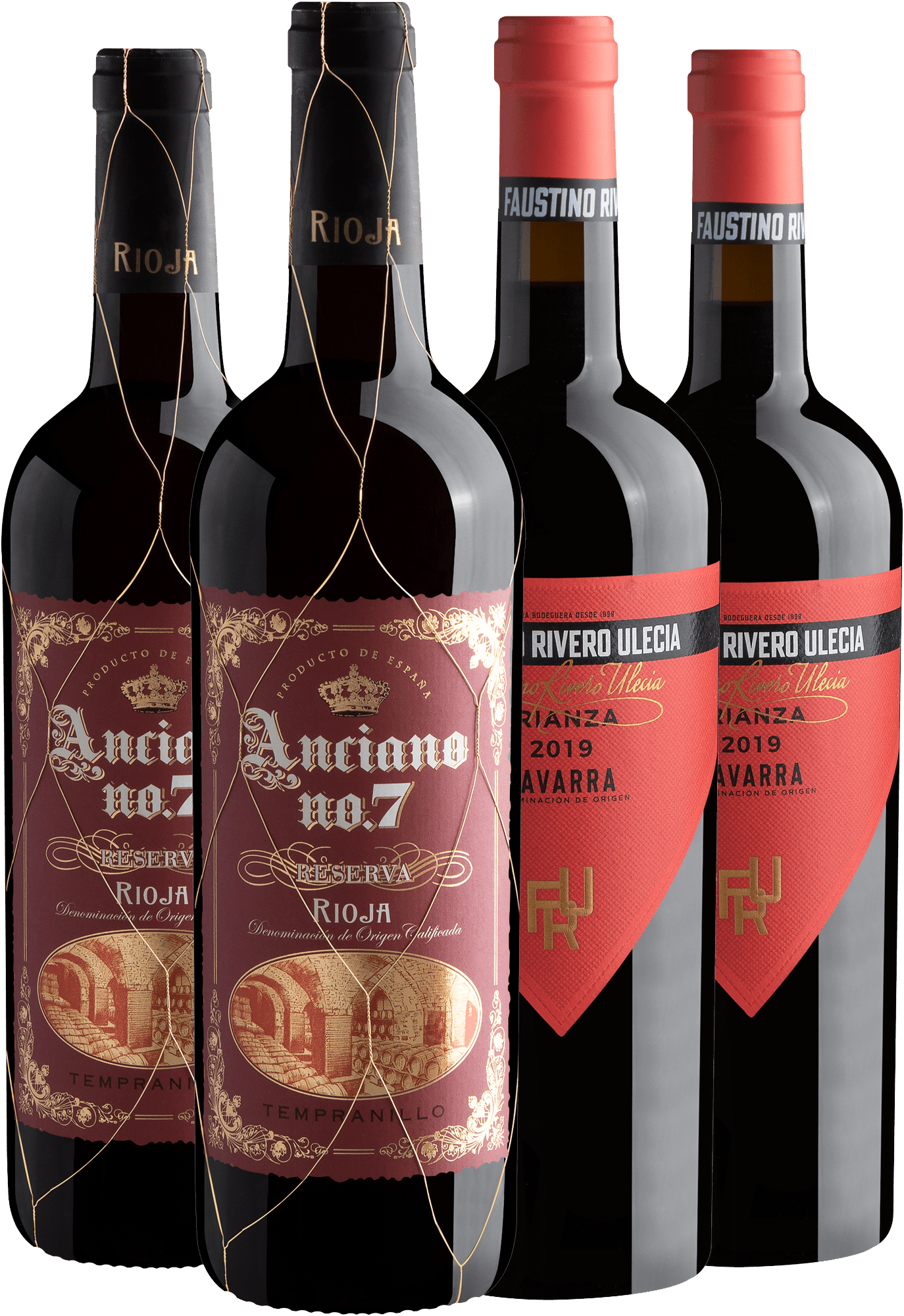 Kit 4 Vinhos Espanhóis por R$69,90 cada garrafa