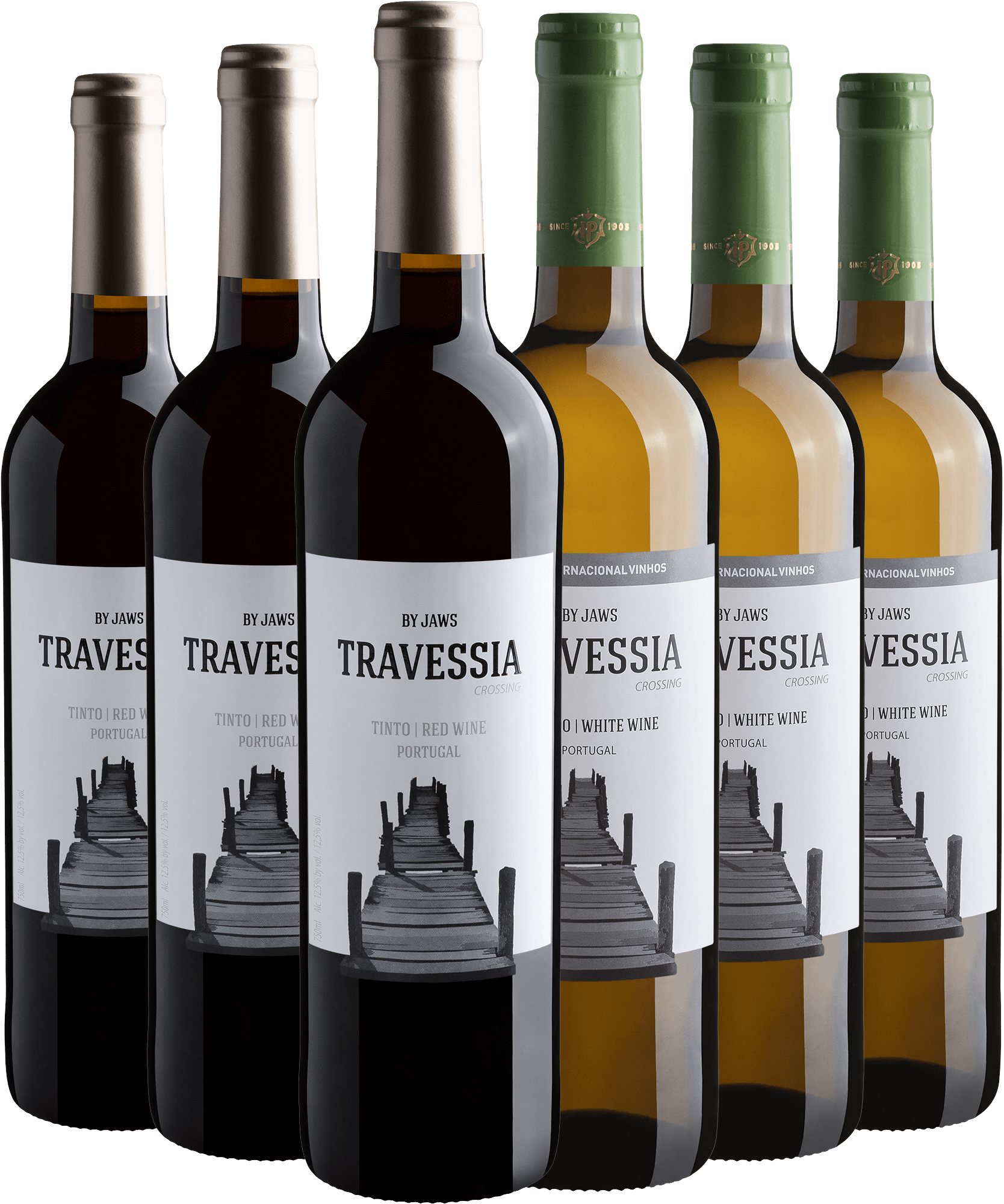 Kit Linha Travessia by Jaws: 3 Tinto + 3 Branco por R$34,90 cada garrafa