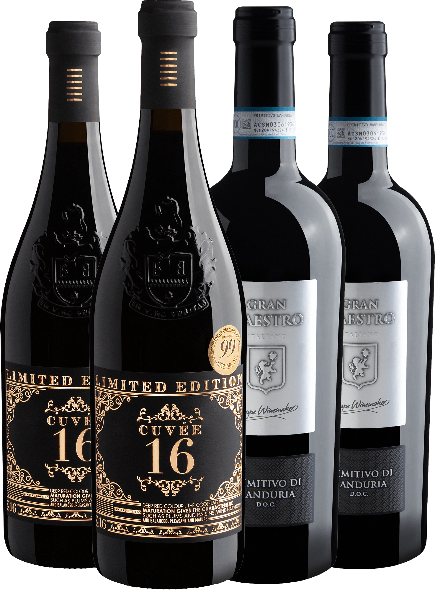 Kit 4 Italianos 98+ Pontos por R$114,90 cada garrafa