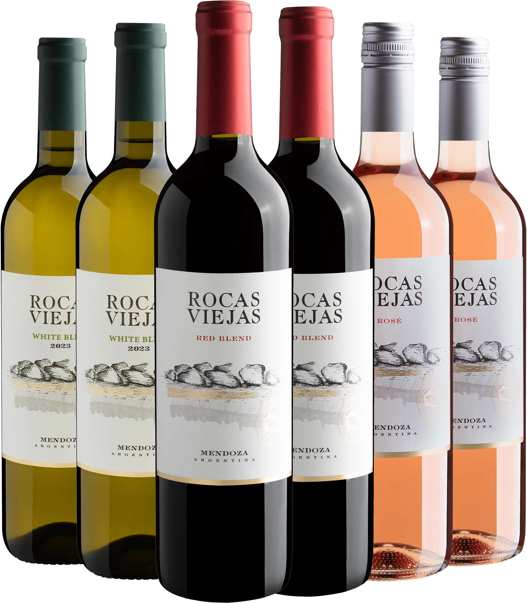 Kit Família Rocas Viejas: 2 Tinto + 2 Branco + 2 Rosé