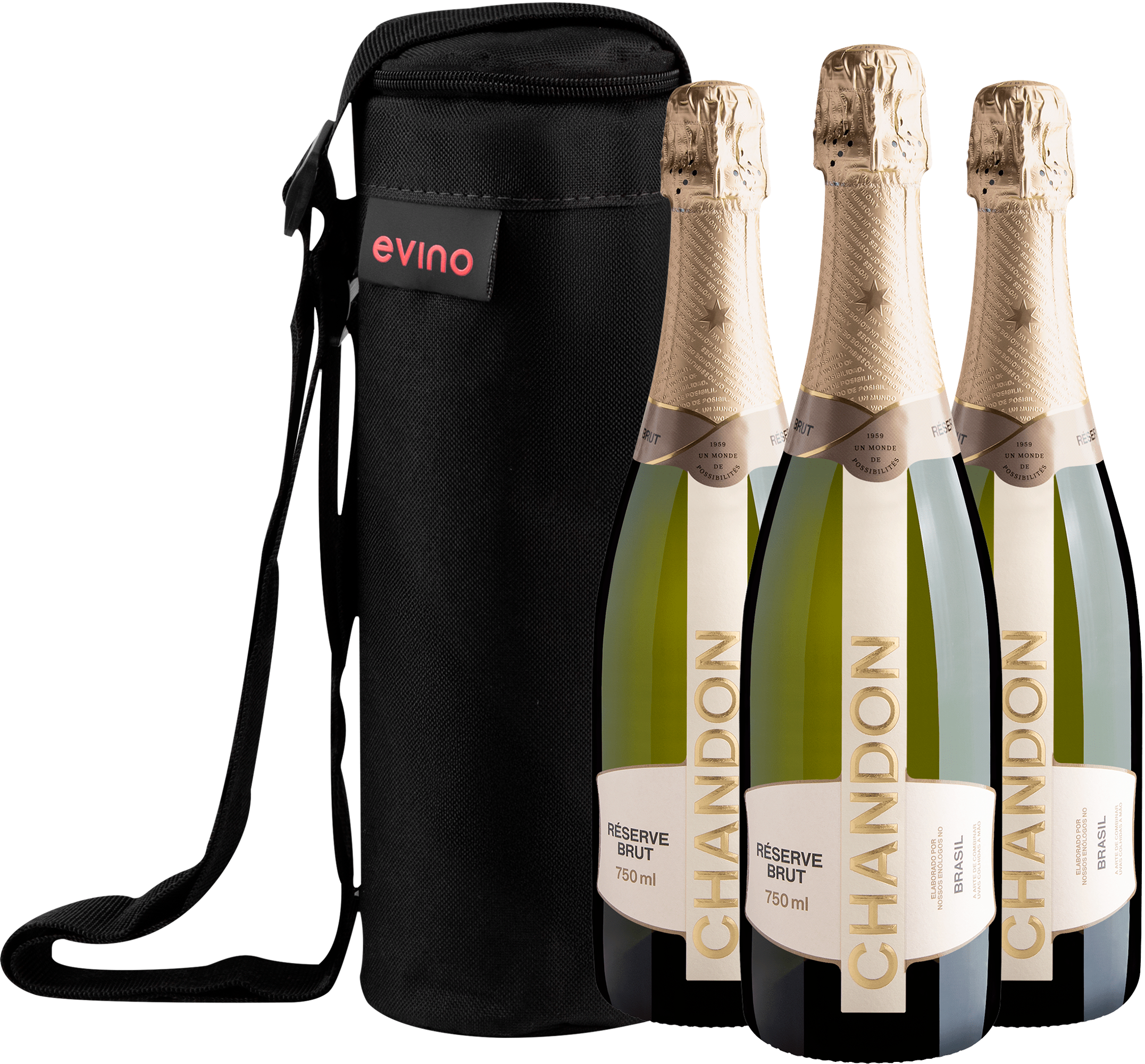 Kit 3 Chandon Réserve Brut + Bolsa  Exclusiva