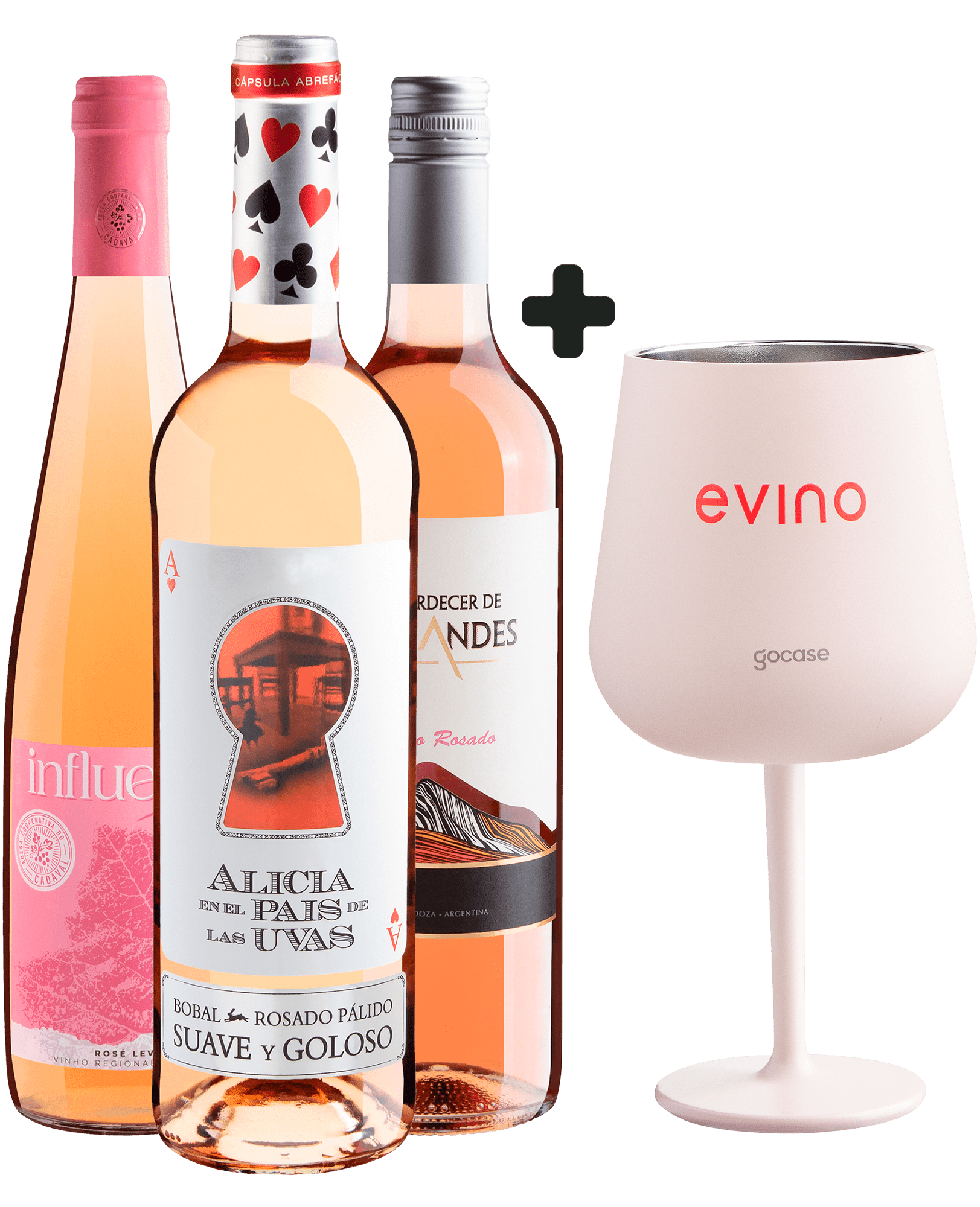 Kit 3 Vinhos Rosés + Taça Térmica Exclusiva
