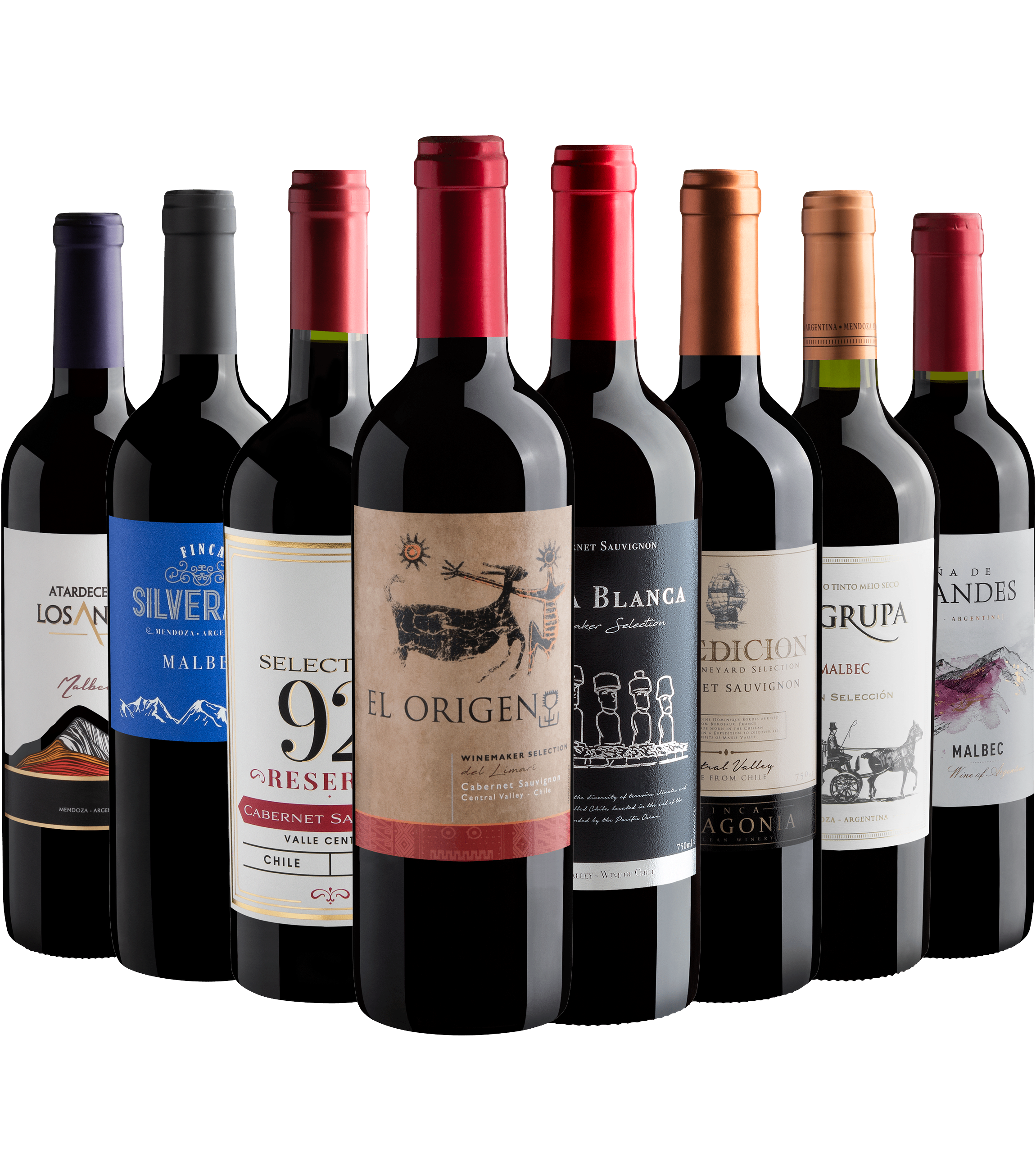 Kit 4 Cabernets Sauvignons + 4 Malbecs