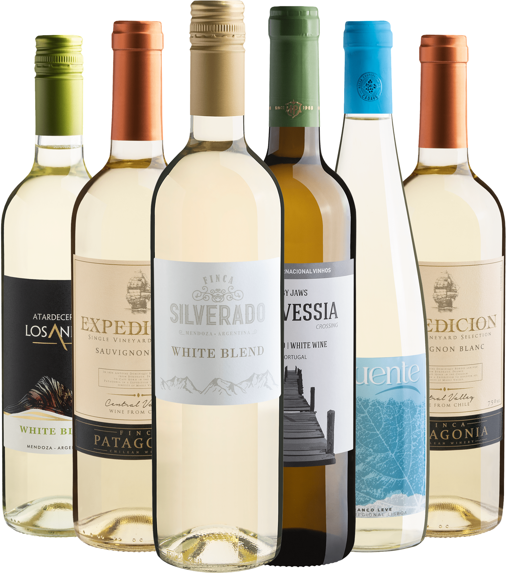 Kit 6 Vinhos Brancos por R$31,90 cada garrafa