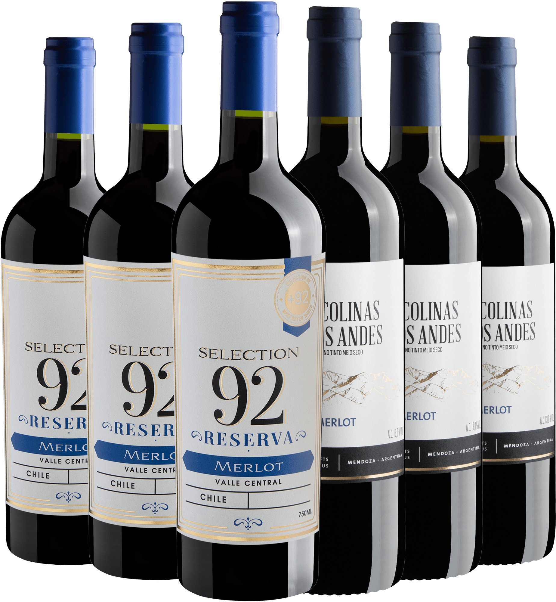 Kit Merlots | 3 Selection 92 Reserva + 3 Las Colinas de Los Andes