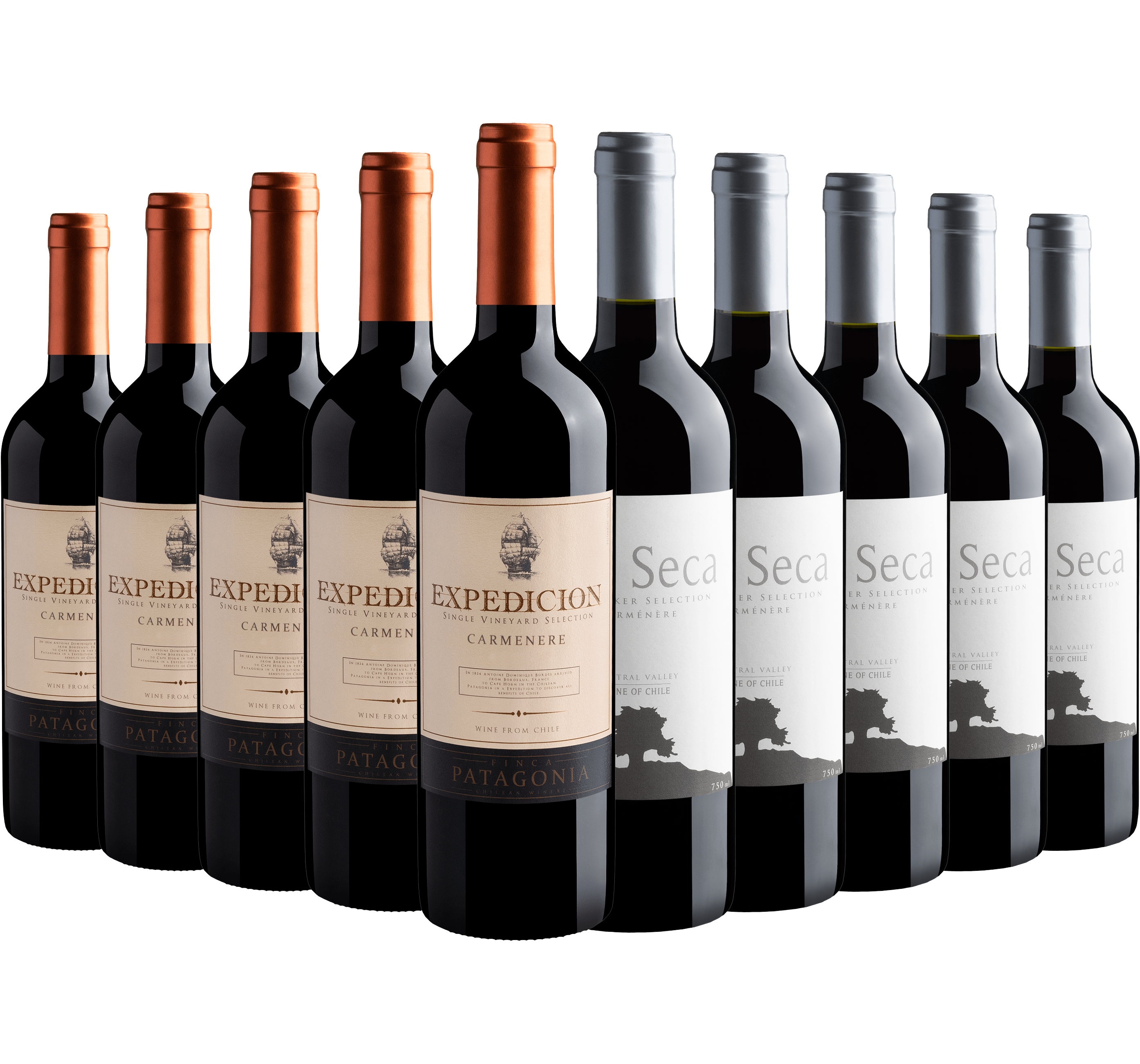 Kit Carménères | 5 Finca Patagonia Expedicion + 5 Isla Seca Winemaker Selection