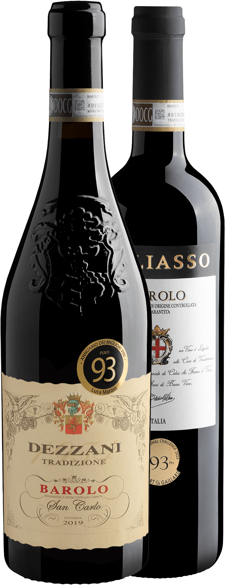 Kit Barolos 93 Pontos | 1 Miliasso + 1 Dezzani Tradizione San Carlo