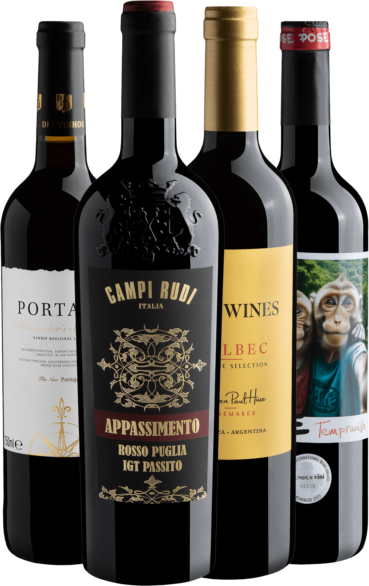 Kit 4 Vinhos Tintos Premiados