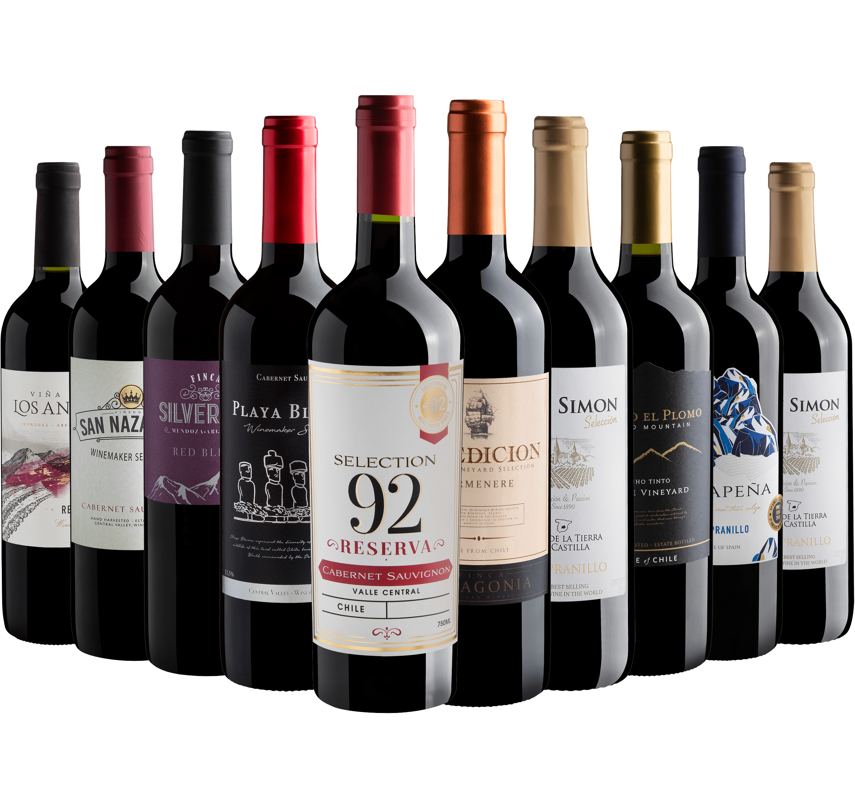 Kit 10 Vinhos Tintos por R$22,90 cada garrafa*