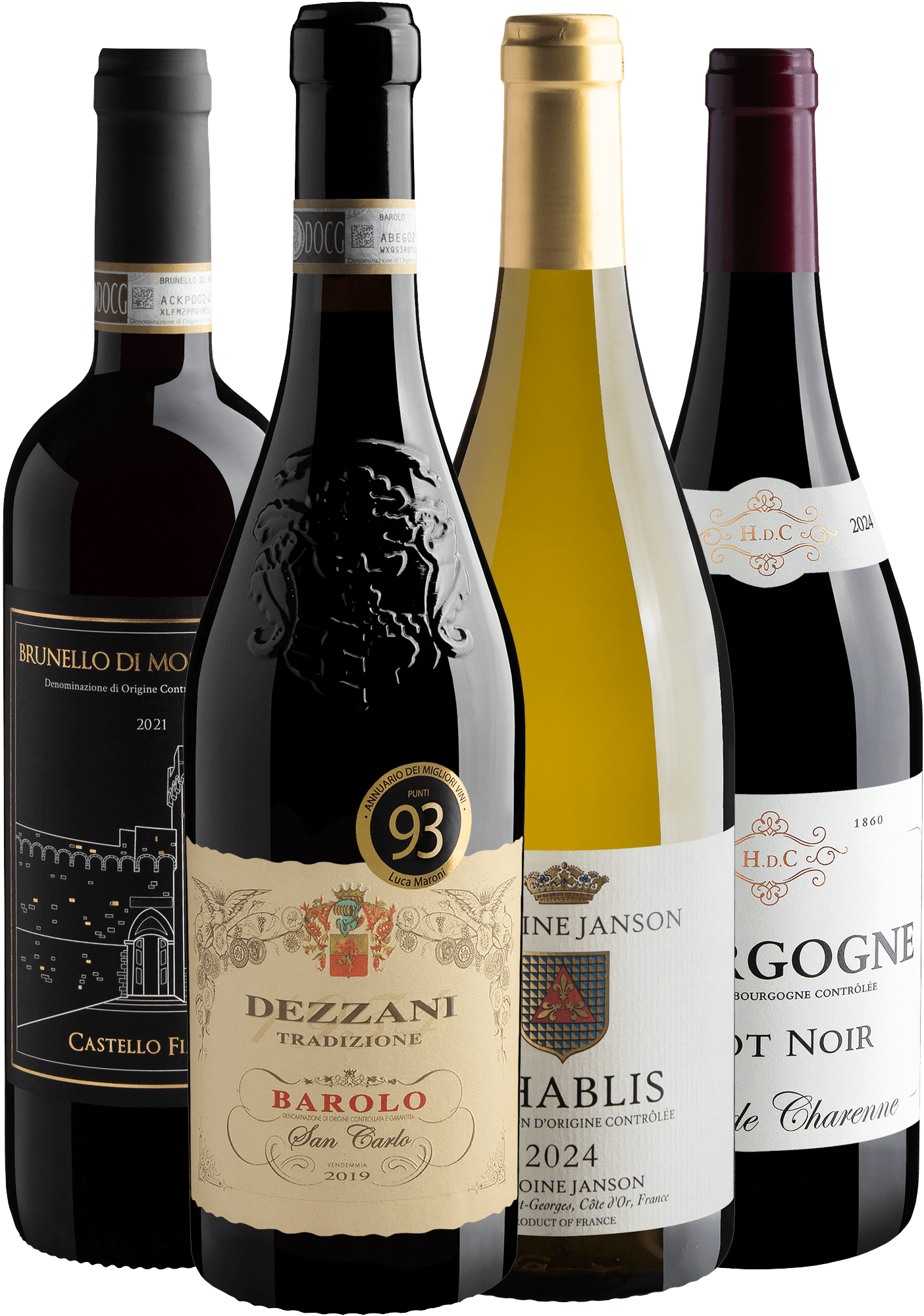 Kit 4 Vinhos Notáveis do Velho Mundo