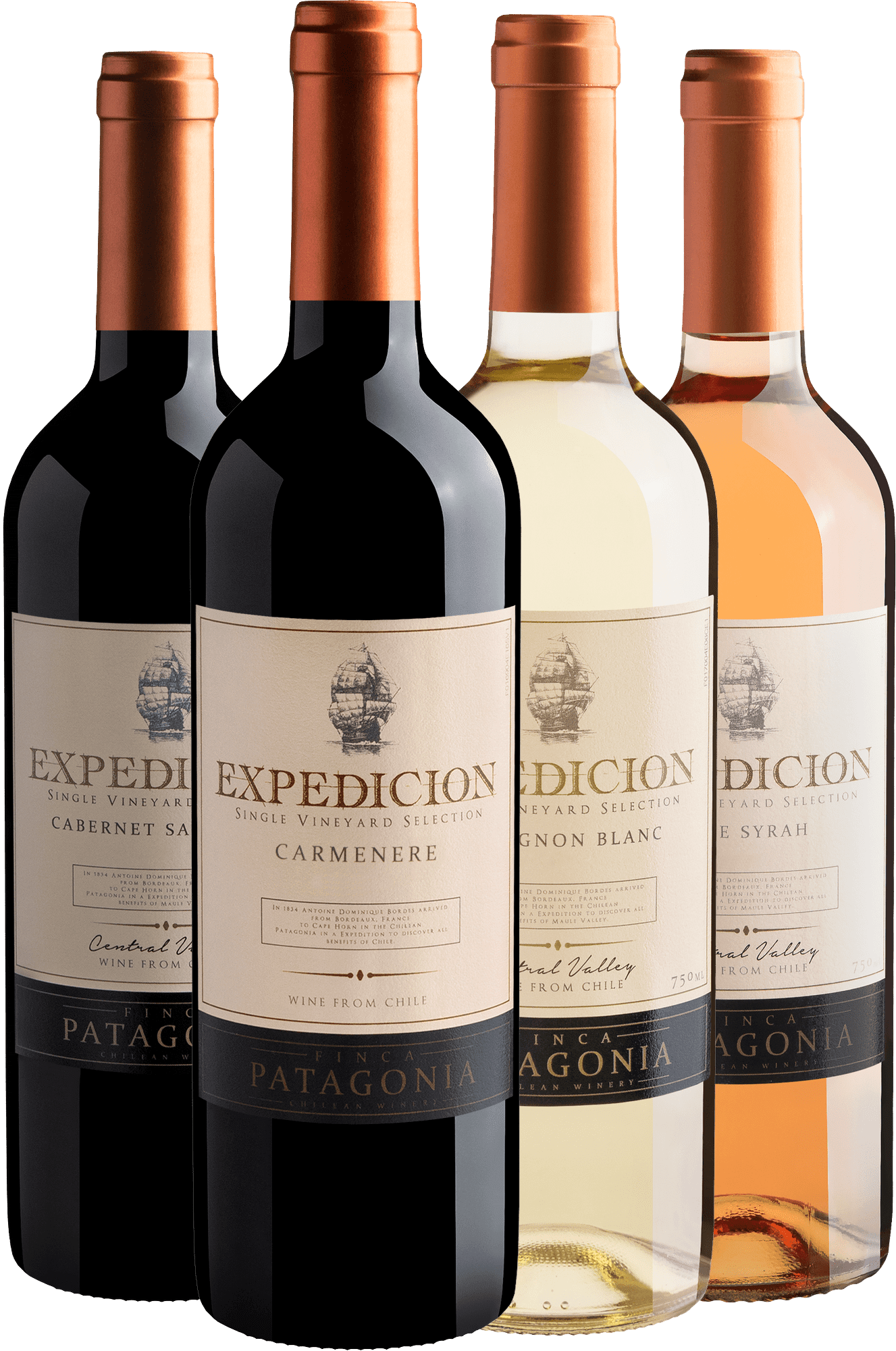 Kit Finca Patagonia Expedicion Single Vineyard Selection: 2 Tintos + 1 Branco + 1 Rosé