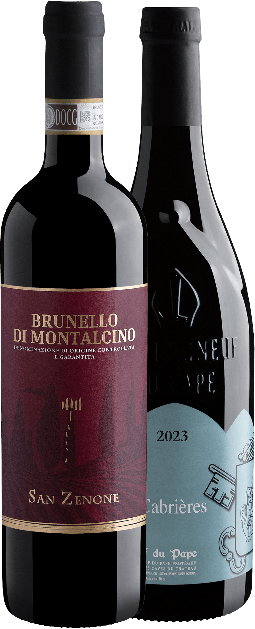 Kit Ícones Notáveis | 1 Brunello di Montalcino + 1 Châteauneuf-du-Pape