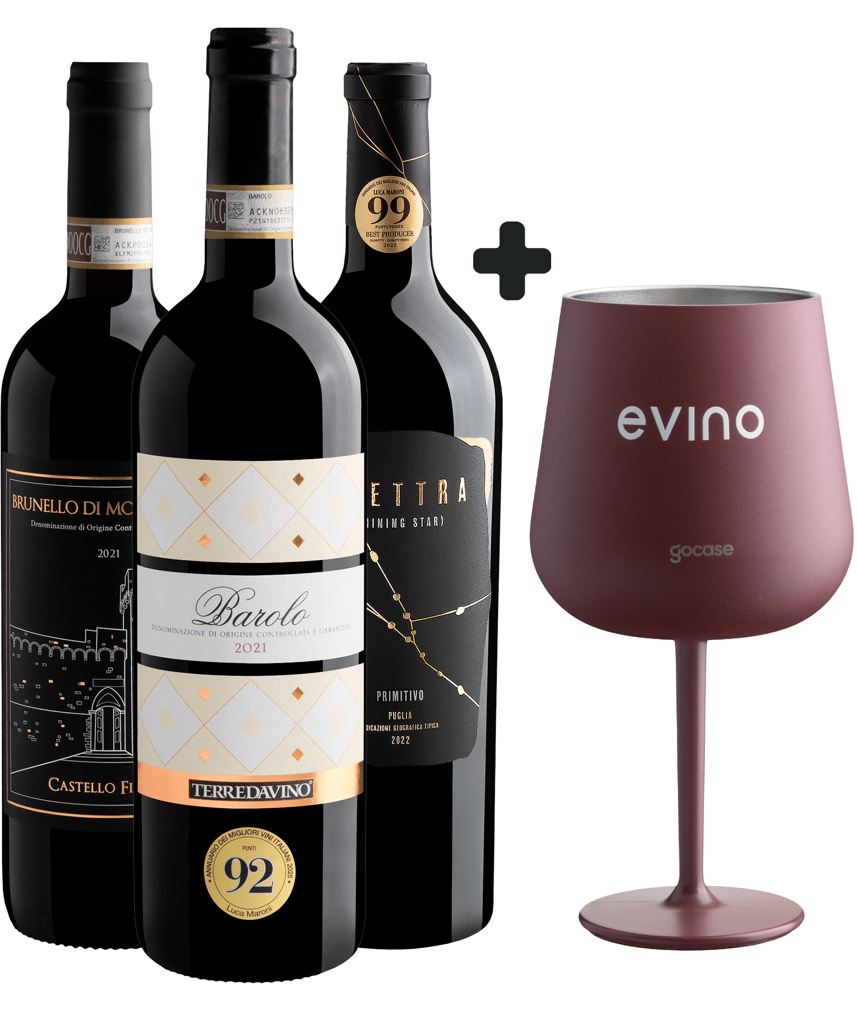 Kit 3 Italianos 92+ Pontos + Taça Térmica Exclusiva