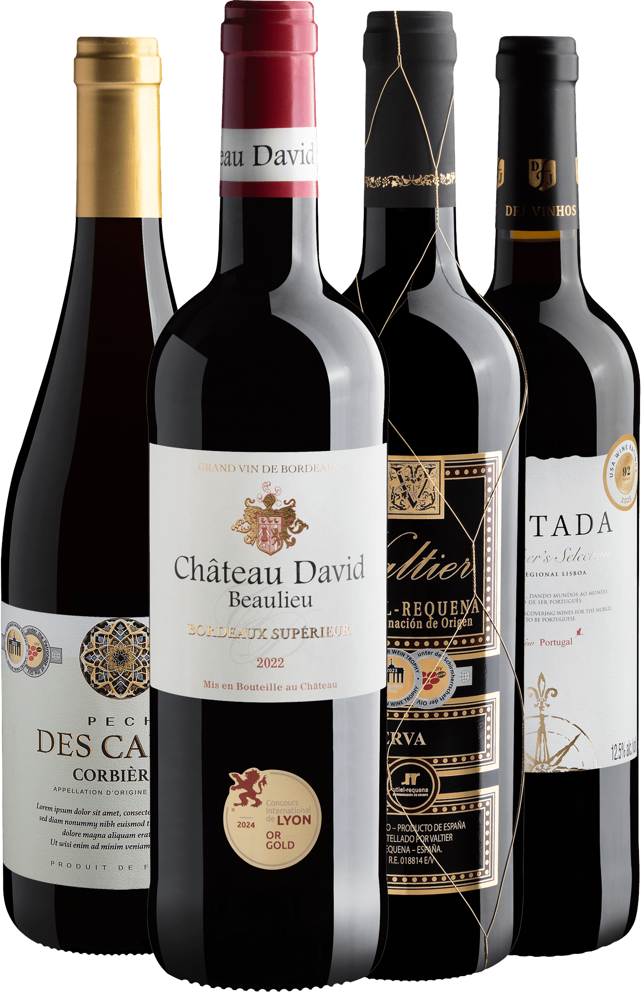 Kit 4 Vinhos Medalha de Ouro do Velho Mundo