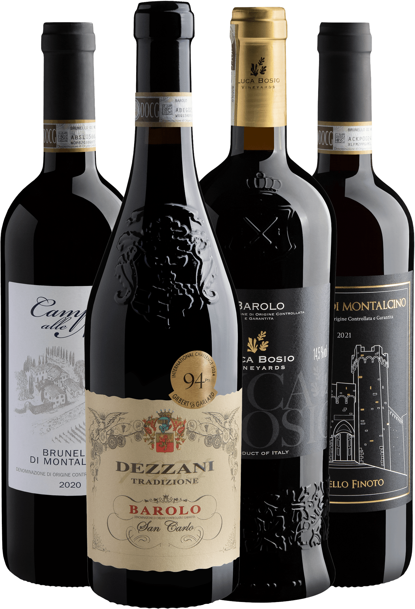 Kit Italianos Notáveis 91+ Pontos | 2 Brunellos + 2 Barolos