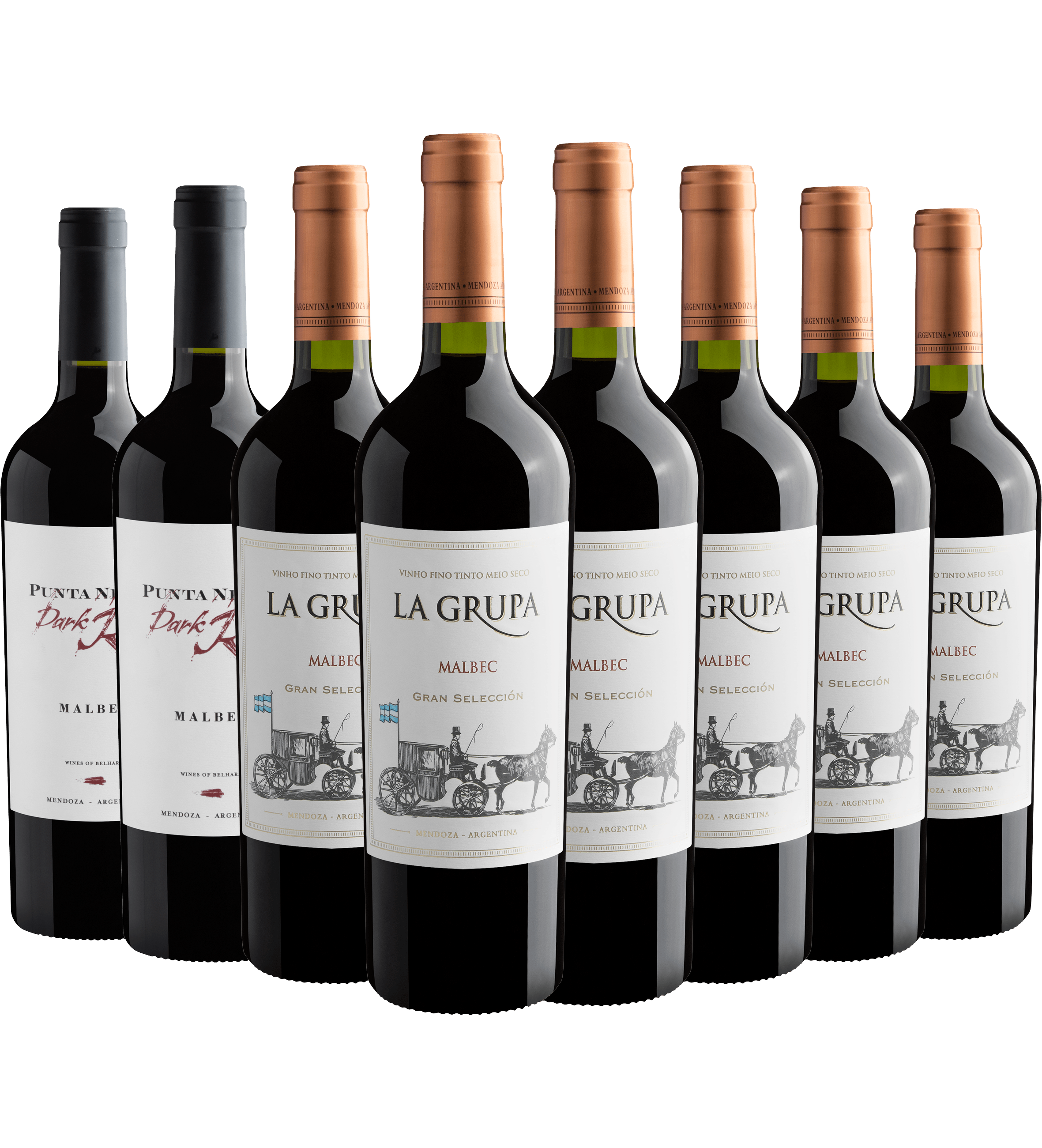 Kit Malbecs | 2 Punta Negra Dark Red + 6 La Grupa