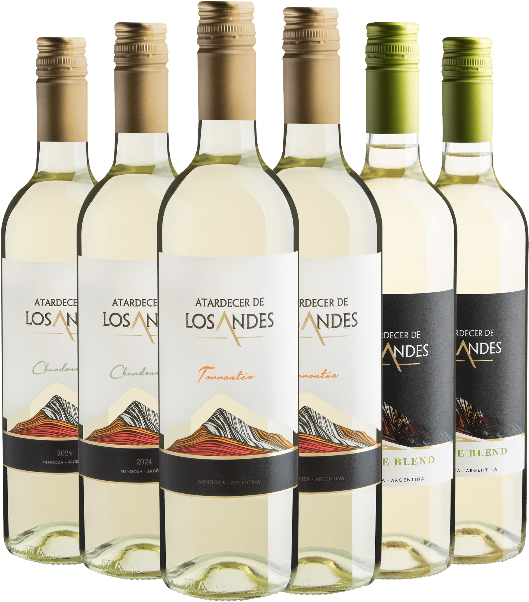 Kit Atardecer de Los Andes | 2 Torrontés + 2 Chardonnay + 2 White Blend