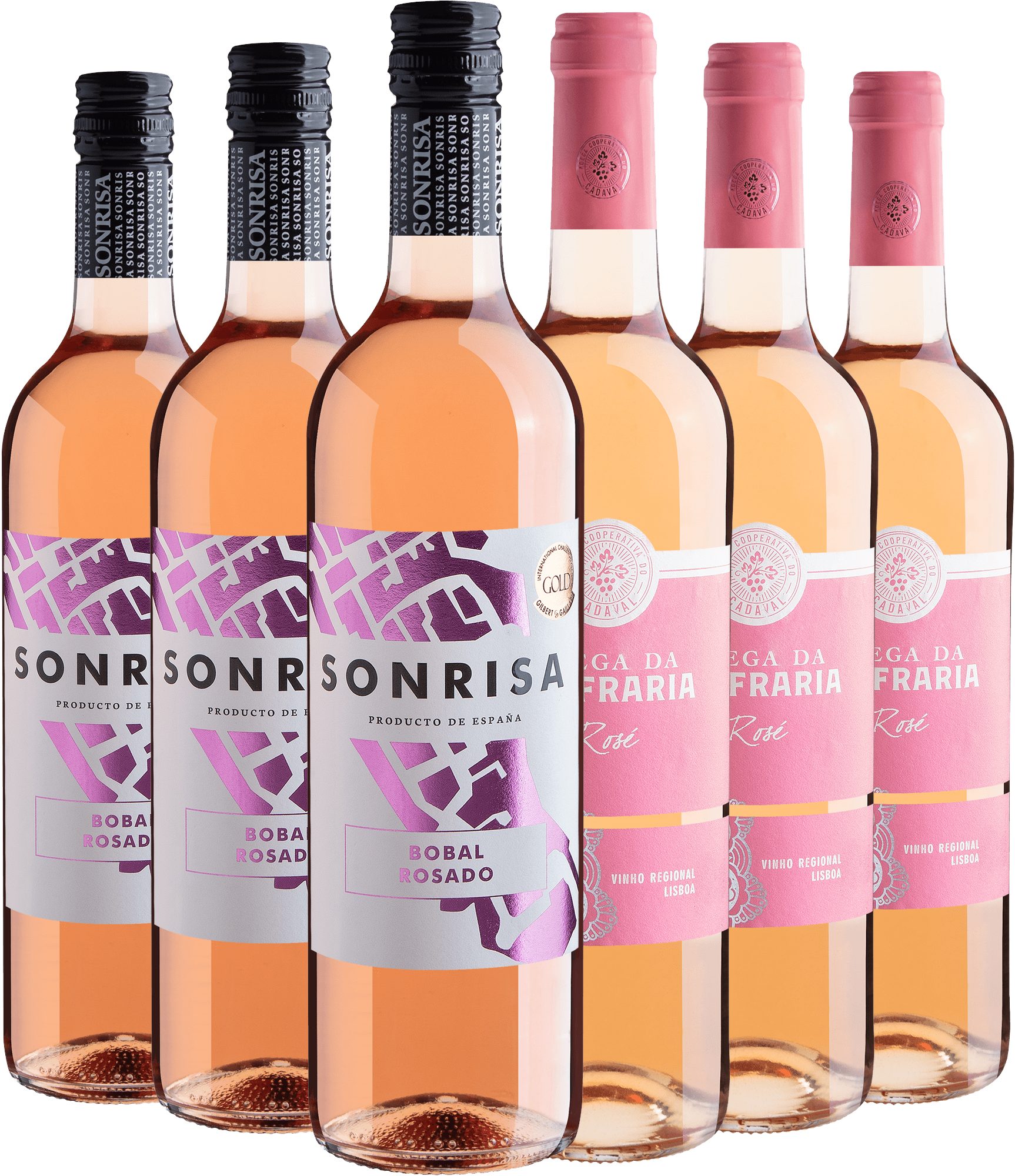 Kit Rosés Medalha de Ouro | 3 Sonrisa + 3 Adega da Confraria