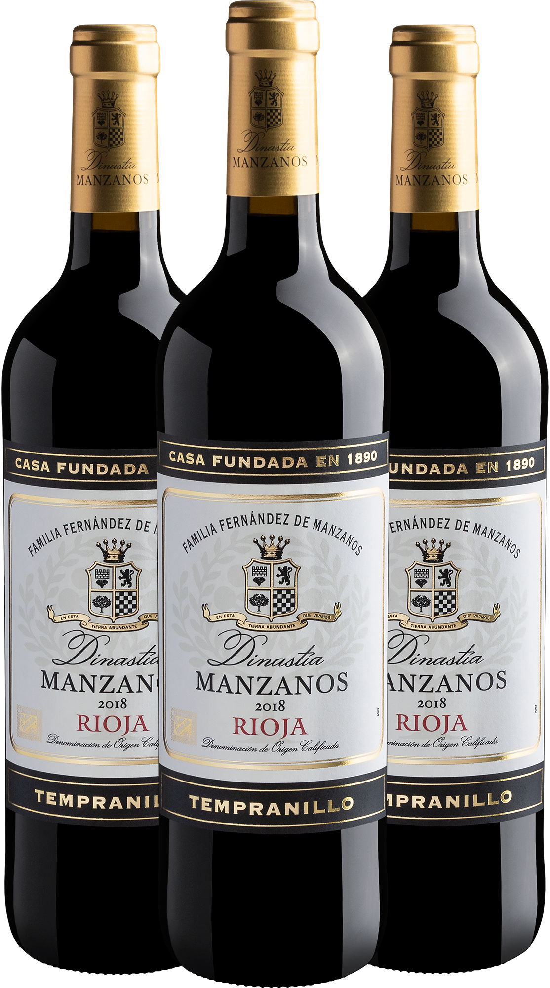 Trio Dinastía Manzanos Tempranillo Rioja DOCa 2018