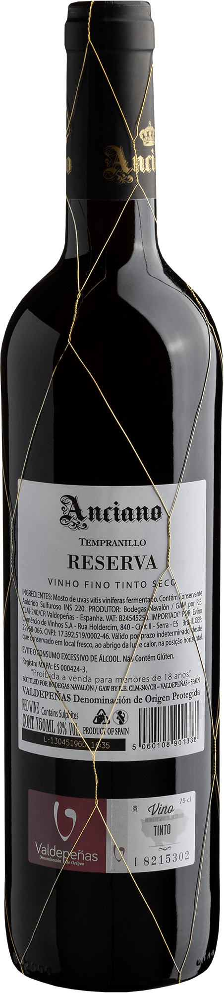 Anciano Tempranillo Reserva 5 Years Valdepeñas DOP 2013 2