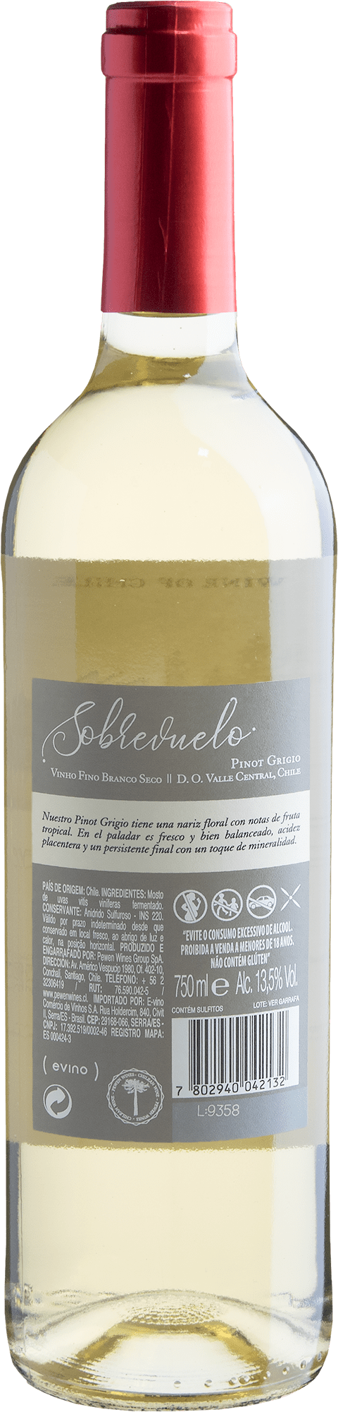 Sobrevuelo Pinot Grigio Valle Central D.O. 2018 2
