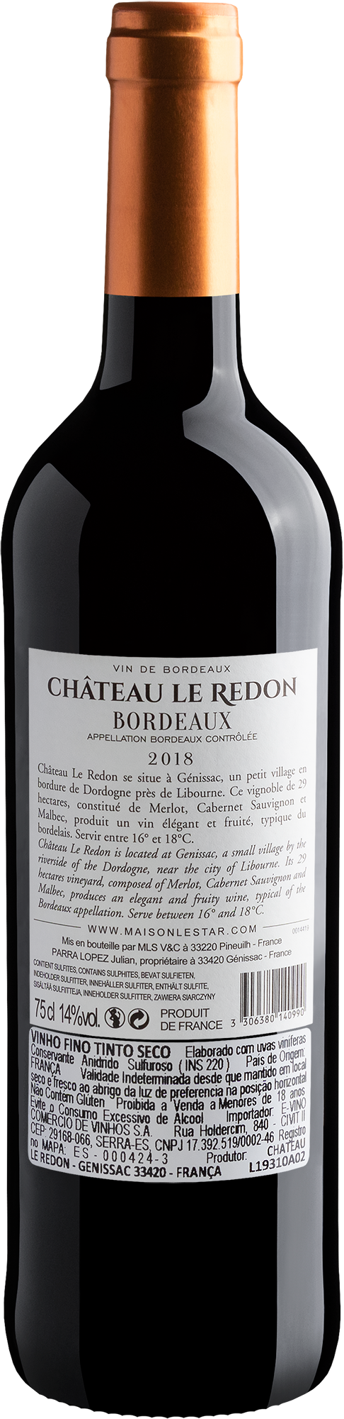 Château Le Redon Bordeaux AOC 2018 2
