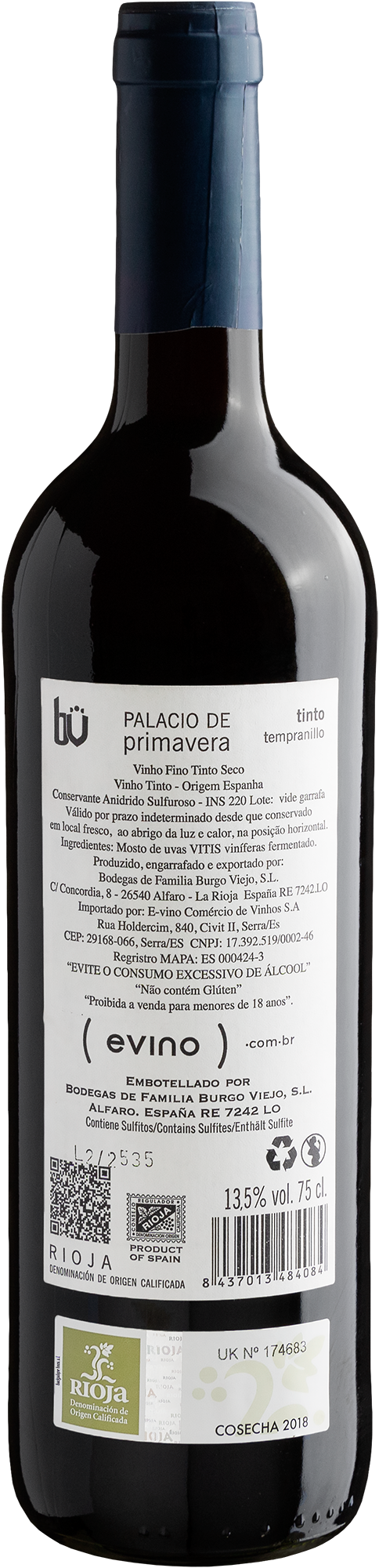 Palacio de Primavera Rioja DOCa 2018 2