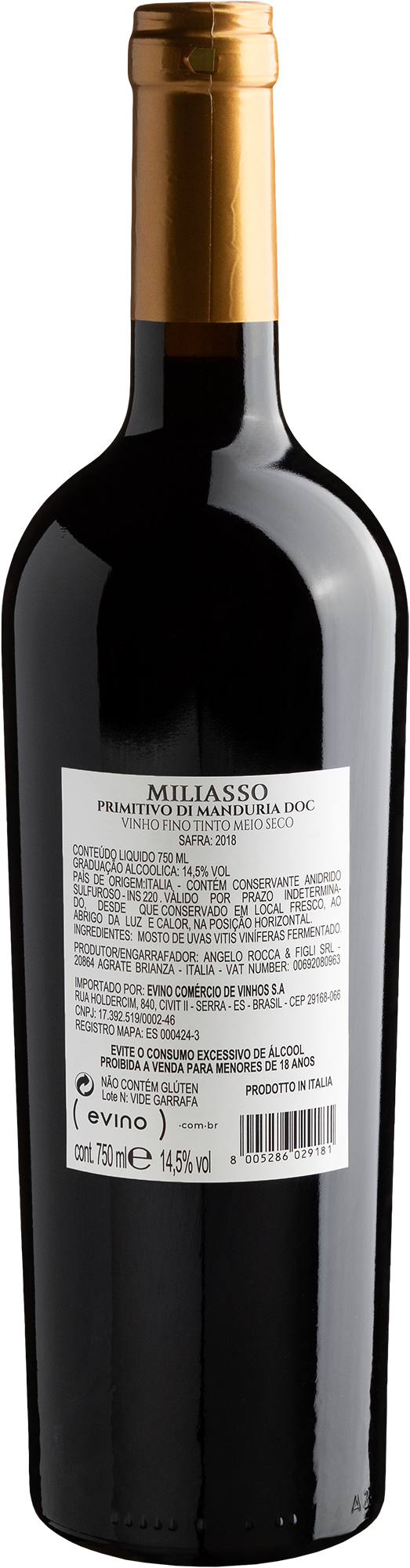 Miliasso Primitivo di Manduria DOC 2018 2