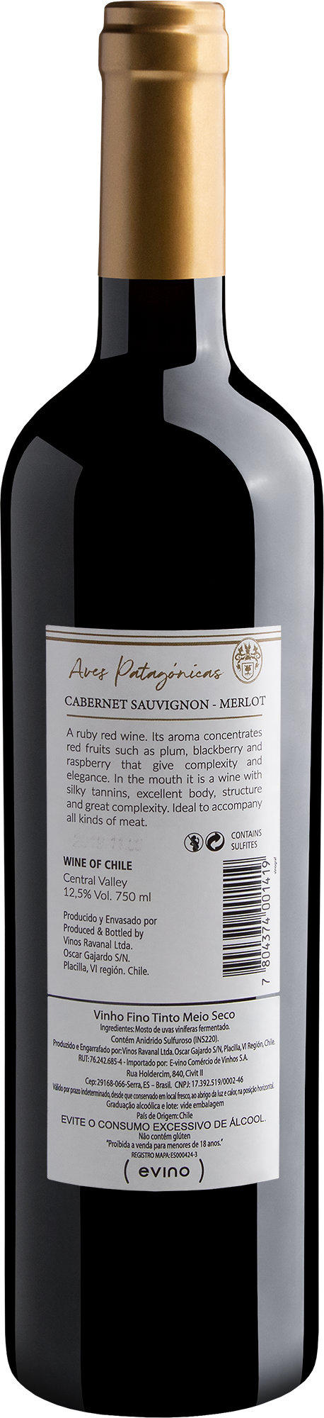 Aves Patagónicas Cabernet Sauvignon-Merlot Central Valley 2018 2