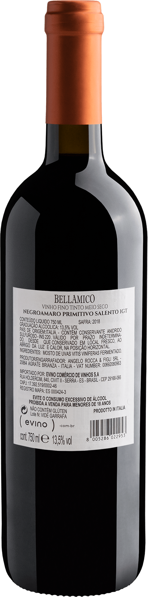 Negroamaro Primitivo Salento Igt 2018 Bellamico 2