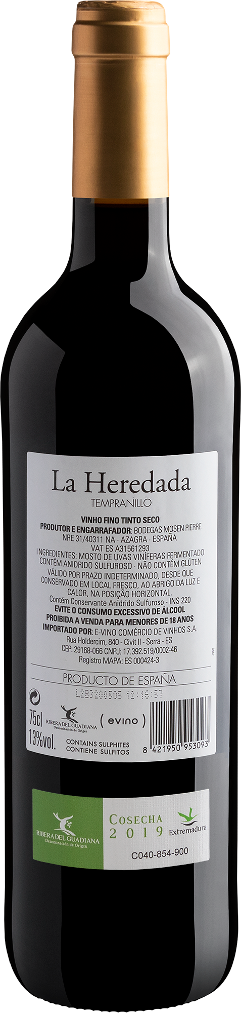 La Heredada Tempranillo Ribera del Guadiana DO 2019 2