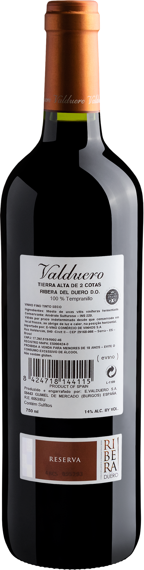 Valduero Tierra Alta de 2 Cotas Reserva Ribera del Duero DO 2014 2