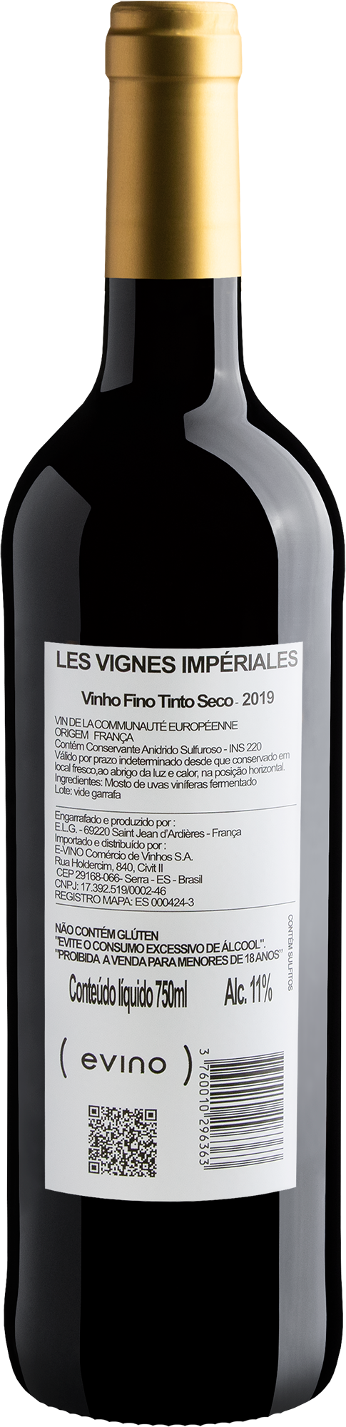 Les Vignes Impériales Cuvée Prestige Red Dry 2019 2