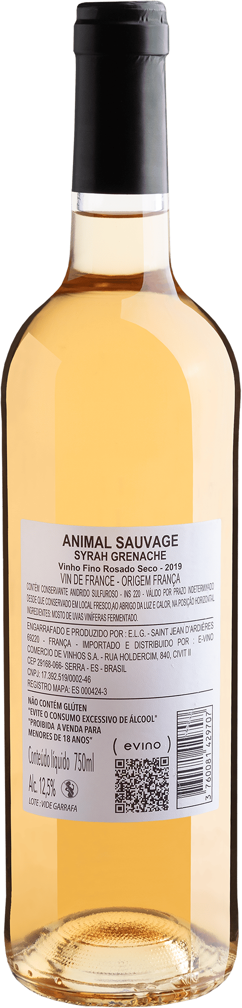Animal Sauvage Syrah-Grenache Rosado 2019 2