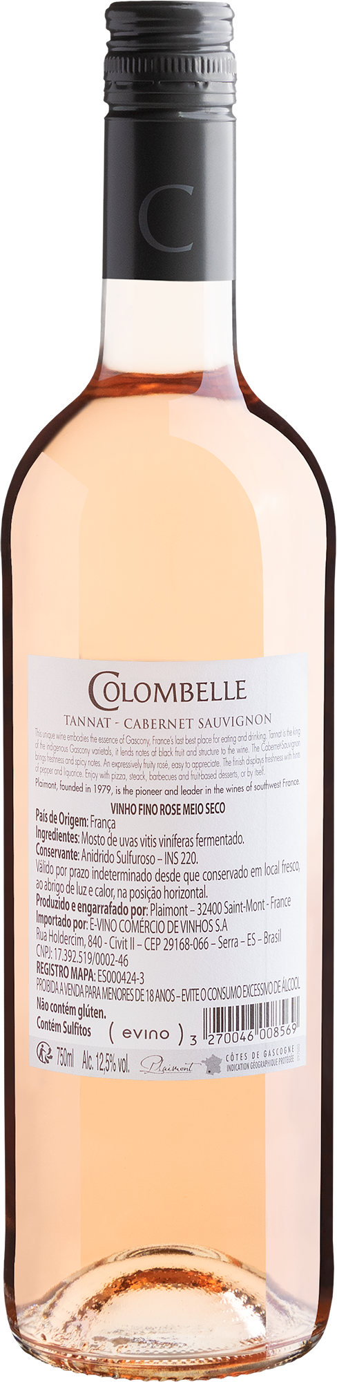 Colombelle Tannat-Cabernet Sauvignon Rose Côtes de Gascogne IGP 2020. 2