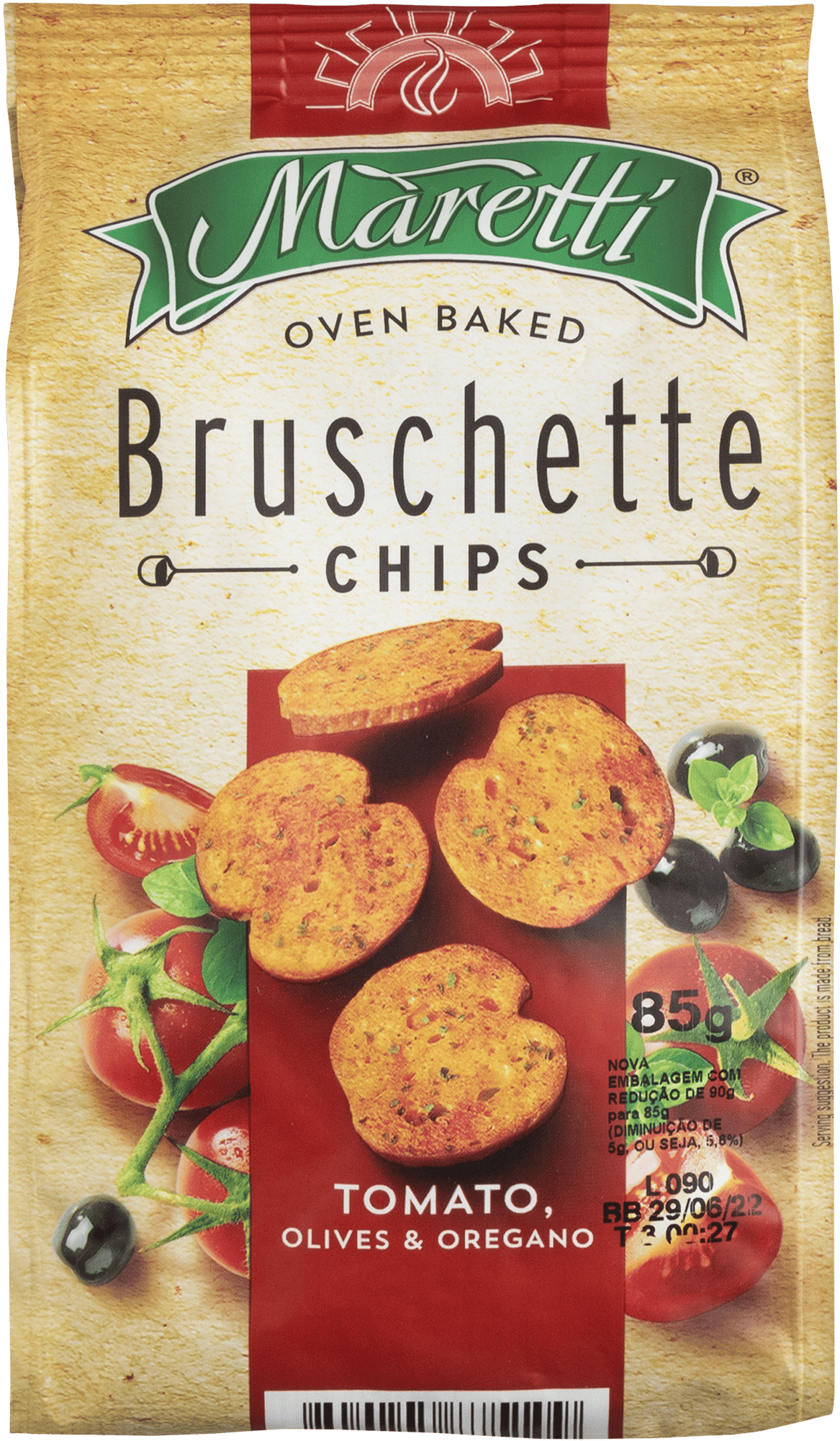 Bruschetta Maretti com Tomate, Azeitona e Orégano - 85g