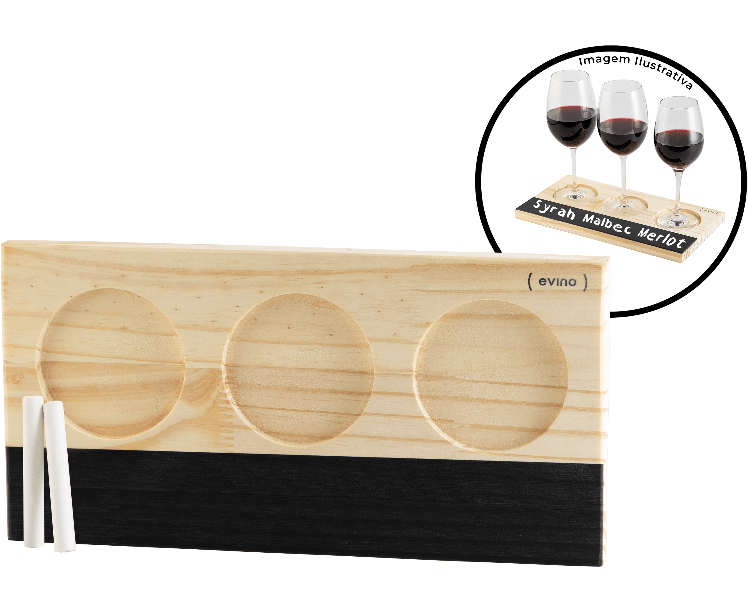Suporte de Madeira para Degustação de Vinhos