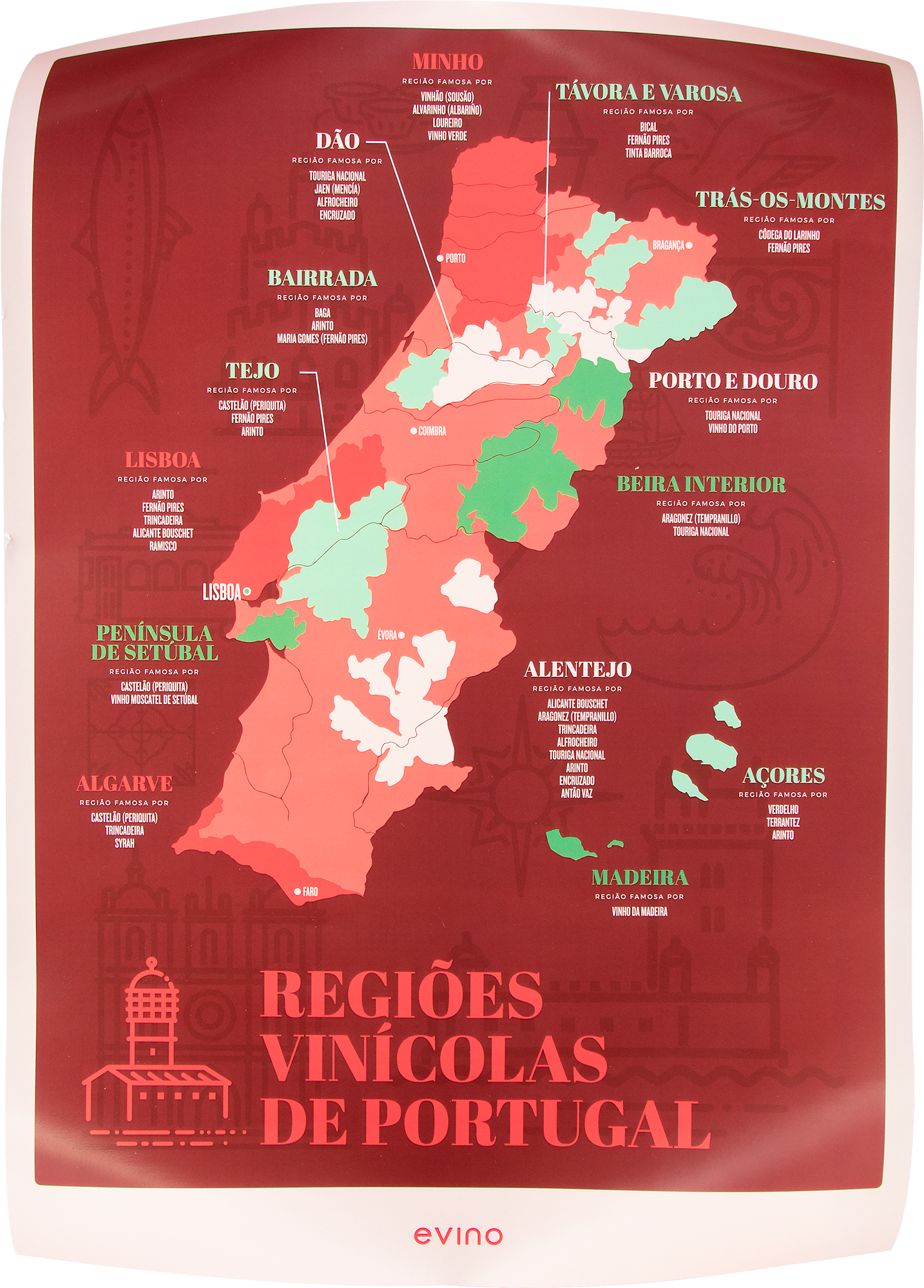 Pôster Regiões Vinícolas de Portugal