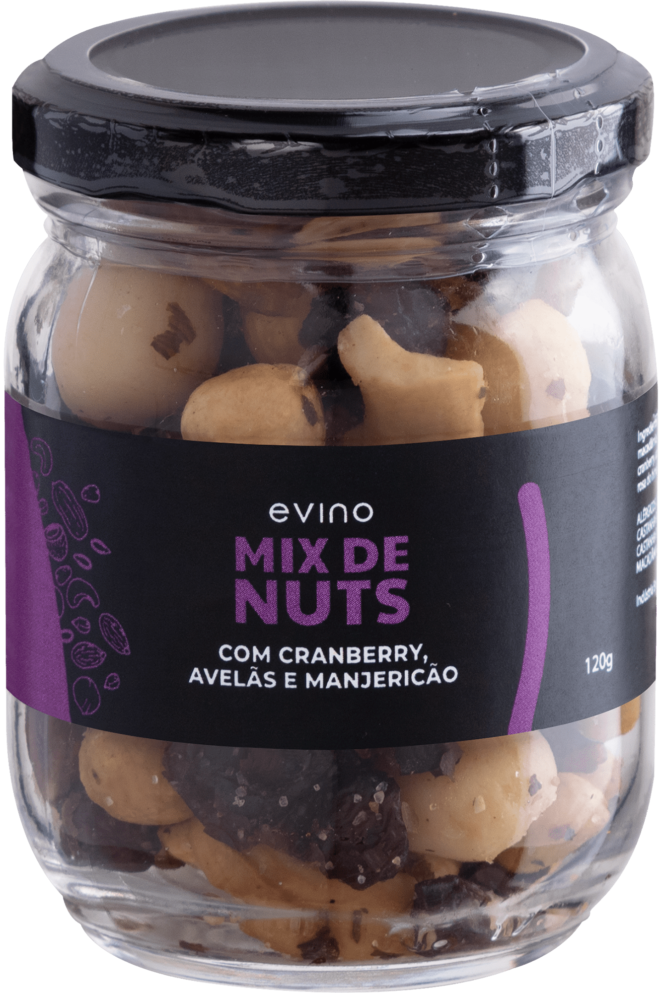 Mix de Castanhas Sabor Cranberry e Avelãs com Manjericão - 120g