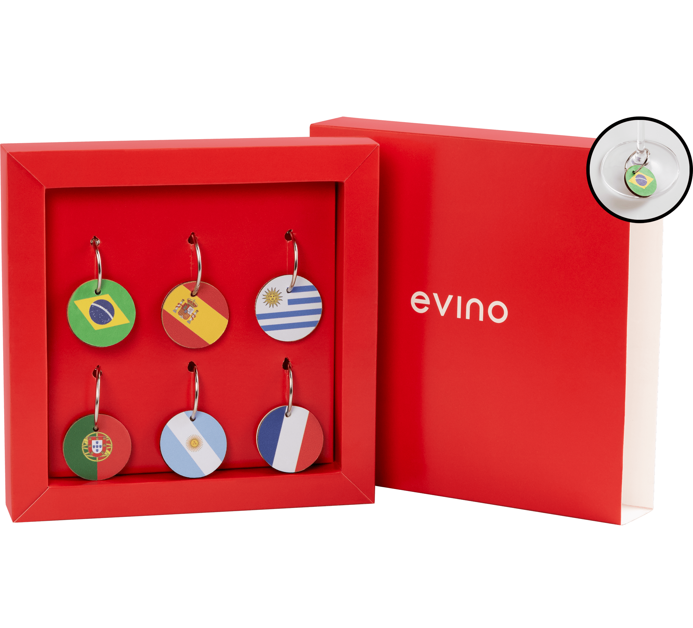 Kit 6 Marcadores de Taça Exclusivos Evino