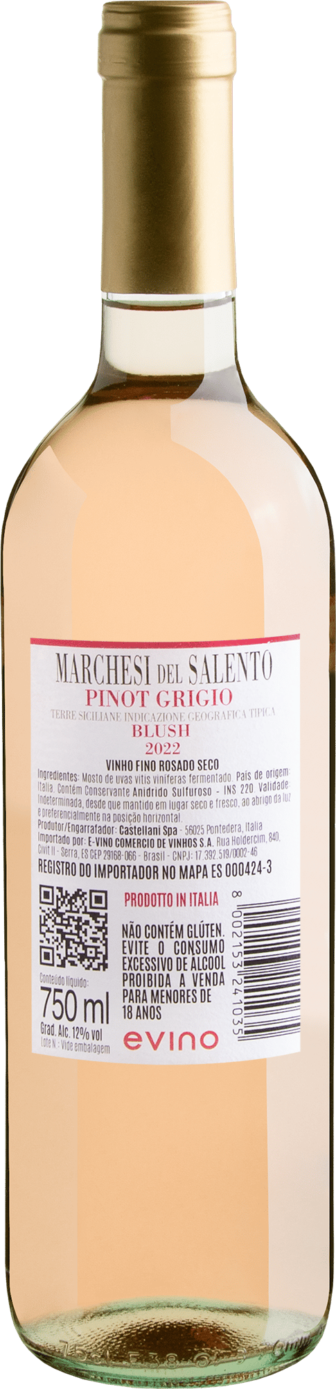 Marchesi del Salento Pinot Grigio Blush Terre Siciliane IGT 2