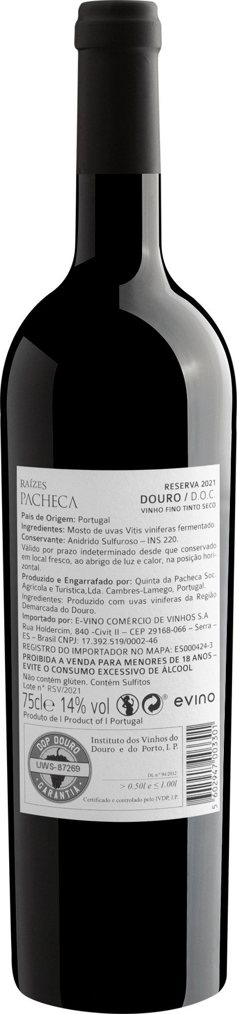 Pacheca Raízes Tinto Reserva Douro DOC 2021 2