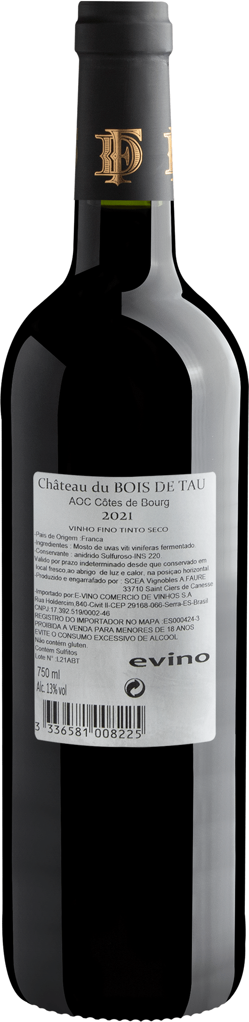 Château du Bois de Tau Côtes de Bourg AOC 2021 2