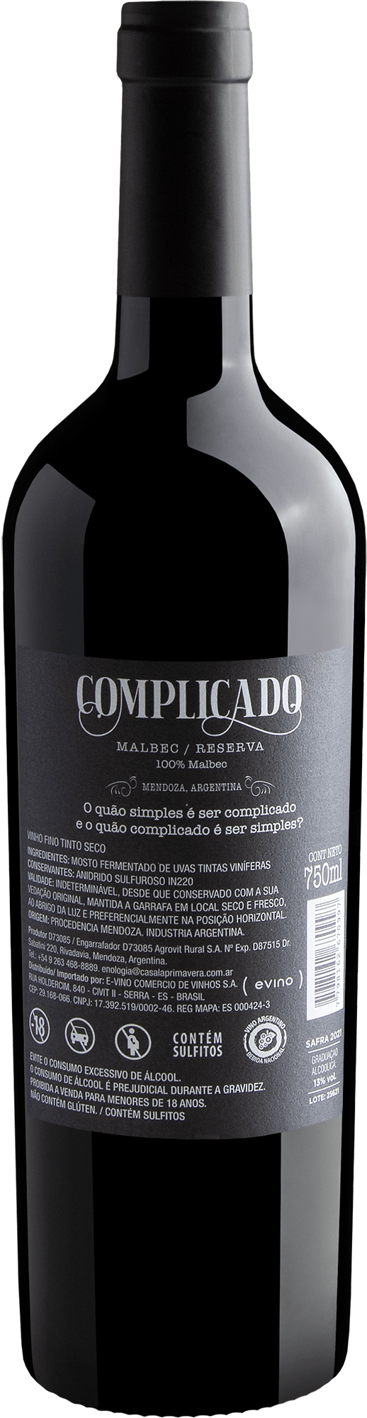 Complicado Malbec Reserva 2021 2